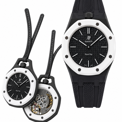 Royal Pop + Bracelet Royal Pop Silicone Noir & Blanc