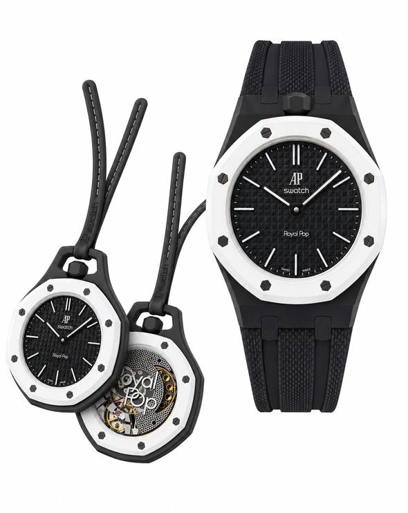 Royal Pop + Bracelet Royal Pop Silicone Noir & Blanc